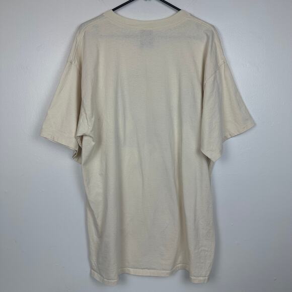 Vintage Umbro Mens Eagle Tomahawk Moon Single Stitch Crewneck Beige T-Shirt XL - Picture 2 of 11